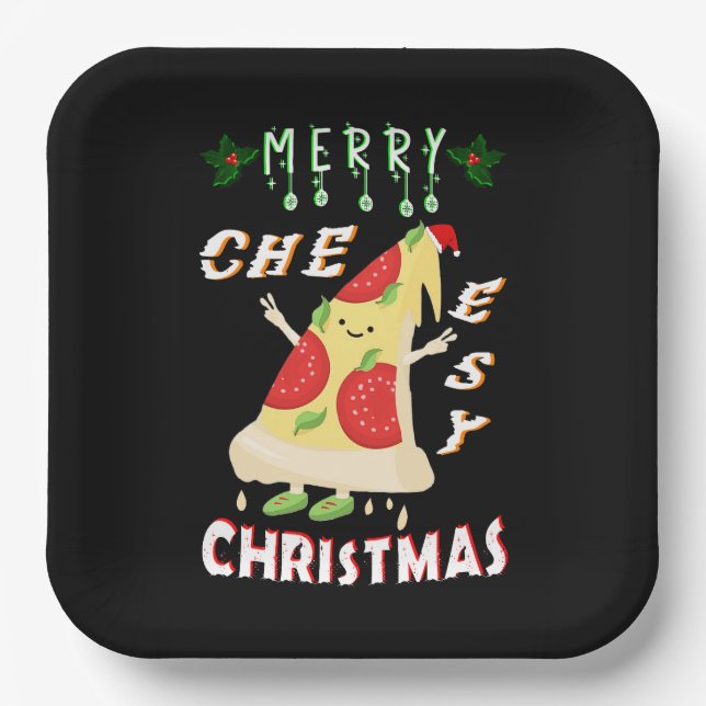 Plato De Papel Navidades con queso Feliz Navidad Navidades de San (Anverso)