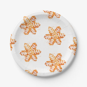 Plato De Papel Navidades Cookie Snowflake Gingerbread