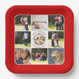 Plato De Papel Navidades corean, collage de fotos con nueve fotos