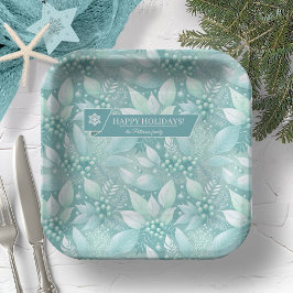 Plato De Papel Navidades costeros Foliage Berries Pattern#7 ID100