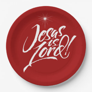 Plato De Papel Navidades cristianos Jesús es el Cristo religioso 