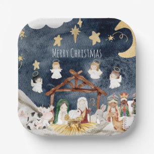 Plato De Papel Navidades cristianos personalizados Natividad infa