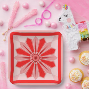 PLATO DE PAPEL NAVIDADES, CUMPLEAÑOS, ARTE DE FLORES FIESTAS