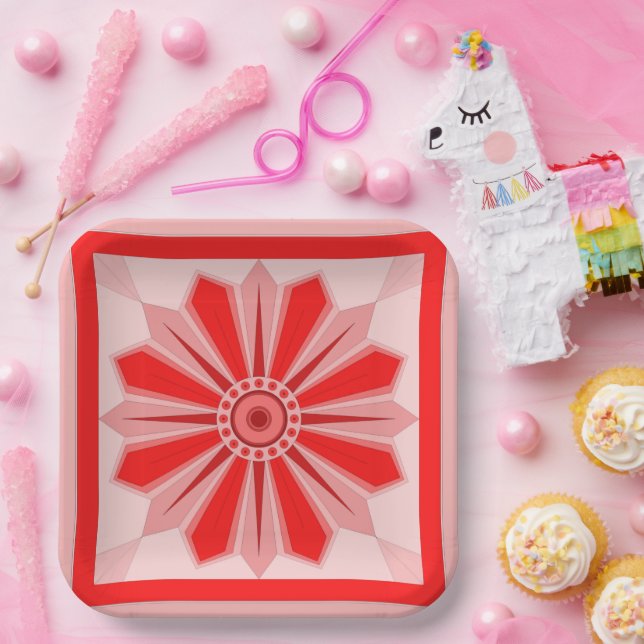 PLATO DE PAPEL NAVIDADES, CUMPLEAÑOS, ARTE DE FLORES FIESTAS (Fiesta)