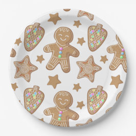 Plato De Papel Navidades Cute Gingerbread Patrón de Cookie