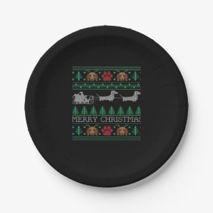 Plato De Papel Navidades Dachshund Wiener Dog Dachshund Ugly Chri