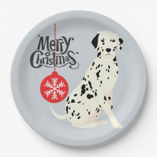 Plato De Papel Navidades Dalmatian