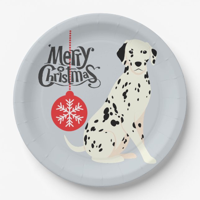 Plato De Papel Navidades Dalmatian (Anverso)