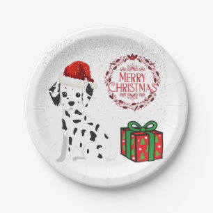 Plato De Papel ¡navidades Dalmatian y regala placas de papel!