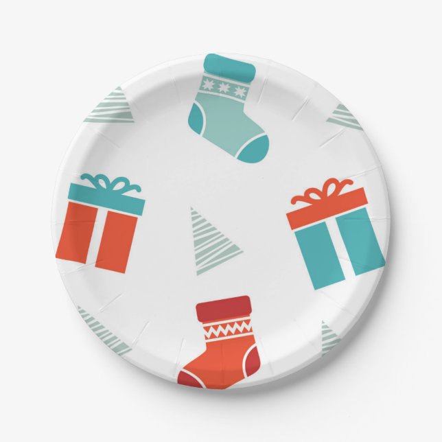 Plato De Papel Navidades de acciones y regalos (Anverso)