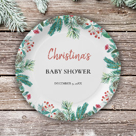 Plato De Papel Navidades de acuarela de corte Baby Shower