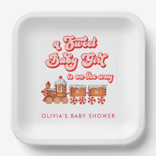 Plato De Papel Navidades de acuarela moderna Baby Shower (Anverso)