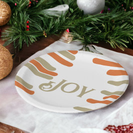 Plato De Papel Navidades de Alegría en Bloque Moderno