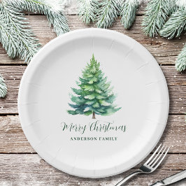 Plato De Papel Navidades de árbol simples y personalizados