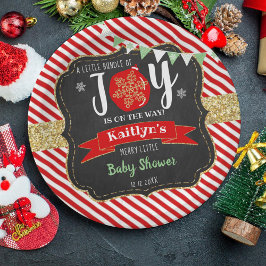 Plato De Papel navidades de Baby Shower "Little Bundle Of Joy"