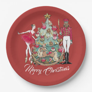Plato De Papel Navidades de bailarina de ballet de nutcracker