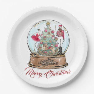 Plato De Papel Navidades de bailarina de ballet de nutcracker