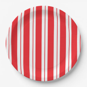 Plato De Papel Navidades de bandas de menta Candy Cane