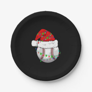 Plato De Papel Navidades de béisbol
