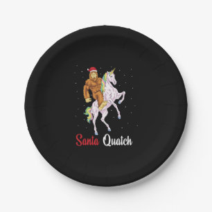 Plato De Papel Navidades de Bigfoot Sasquatch Santa Quatch Yeti U