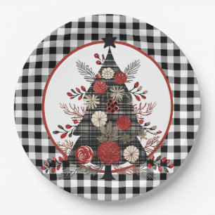 Plato De Papel Navidades de Black Buffalo Plaid