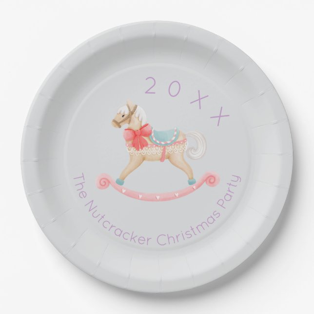 Plato De Papel Navidades de caballos de Rocas Nutcracker (Anverso)
