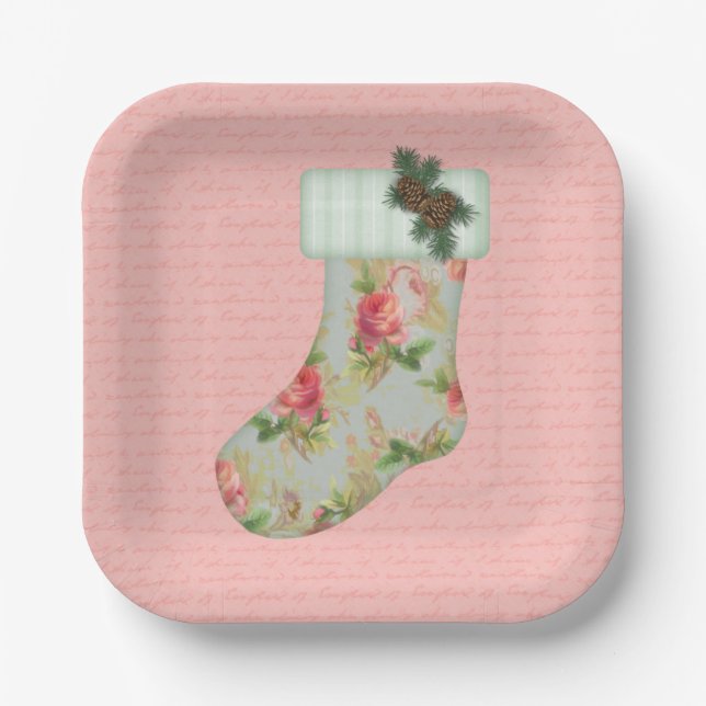 Plato De Papel Navidades de cabaña Placa de papel resistente (Anverso)