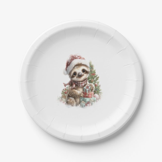 Plato De Papel Navidades de camisetas eslovacas Santa Hat (Anverso)