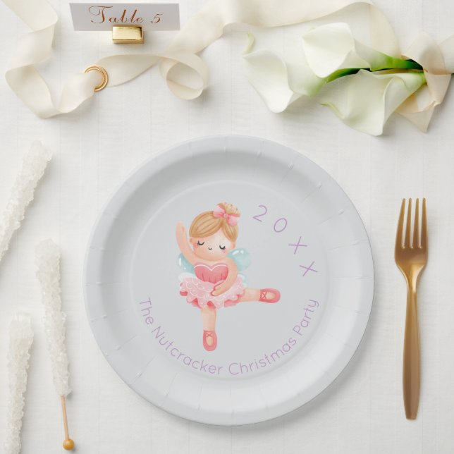 Plato De Papel Navidades de caña de azúcar de plumas de azúcar (Boda)