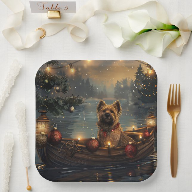 Plato De Papel Navidades de Cane Corso Festividades (Boda)