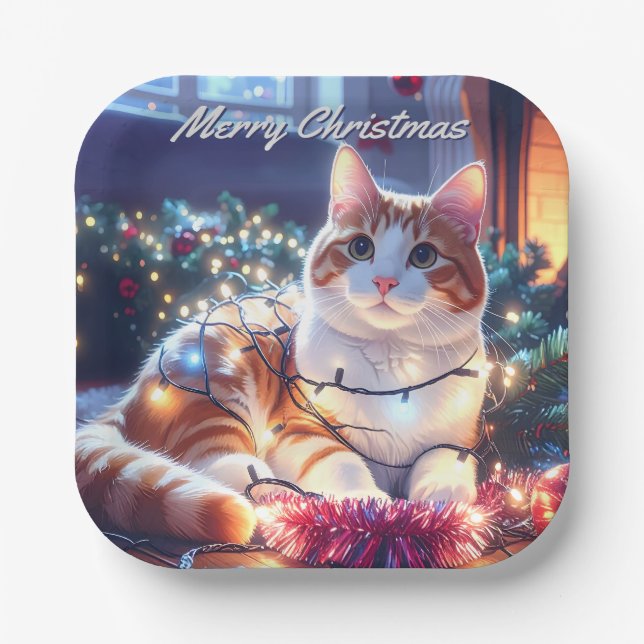Plato De Papel Navidades de Cat & Fairy Lights (Anverso)