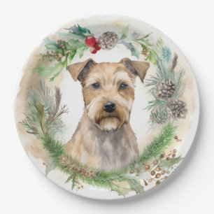 Plato De Papel Navidades de Chesapeake Bay Terrier Wreath Festime