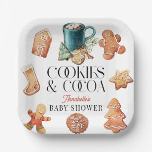 Plato De Papel Navidades de cocina y cacao en Baby Shower