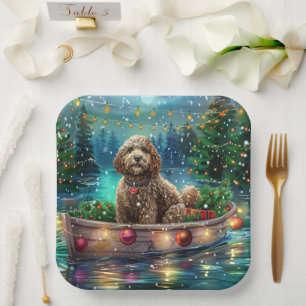 Plato De Papel Navidades de Cockapoo Voyage festivo