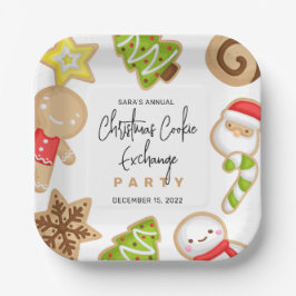 Plato De Papel Navidades de cookies espumosos Fiesta de Cookie Ex