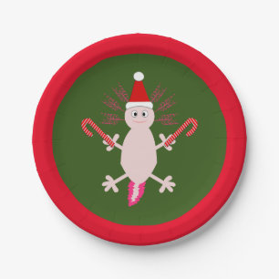 Plato De Papel Navidades de Cute Axolotl