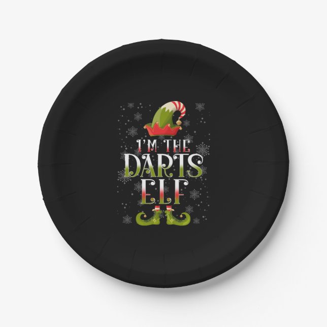 Plato De Papel Navidades de Darts Elf (Anverso)