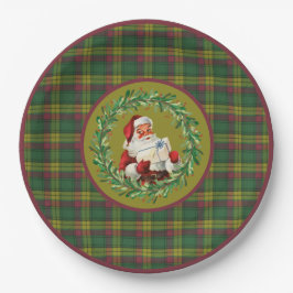 Plato De Papel Navidades de Escocia Tartan MacMillan