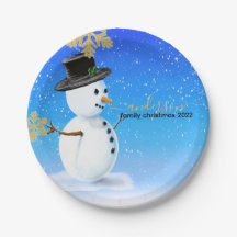 Navidades de familia con muñecos de nieve