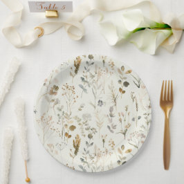 Plato De Papel Navidades de flores silvestres botánicas rusas