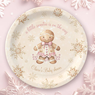 Plato De Papel Navidades de Gingerbread Little Sweetie Baby Showe