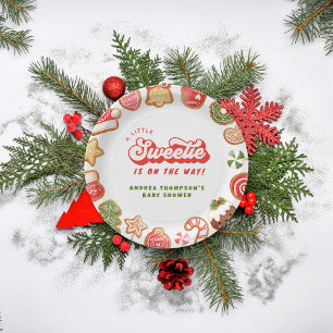 Plato De Papel Navidades de Gingerbread Little Sweetie Baby Showe