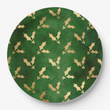 Navidades de Glam Green Gold Holly