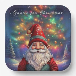 Plato De Papel Navidades de Gnome