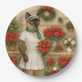 Plato De Papel Navidades de golf con equipo de golf