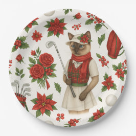 Plato De Papel Navidades de golf con equipo de golf