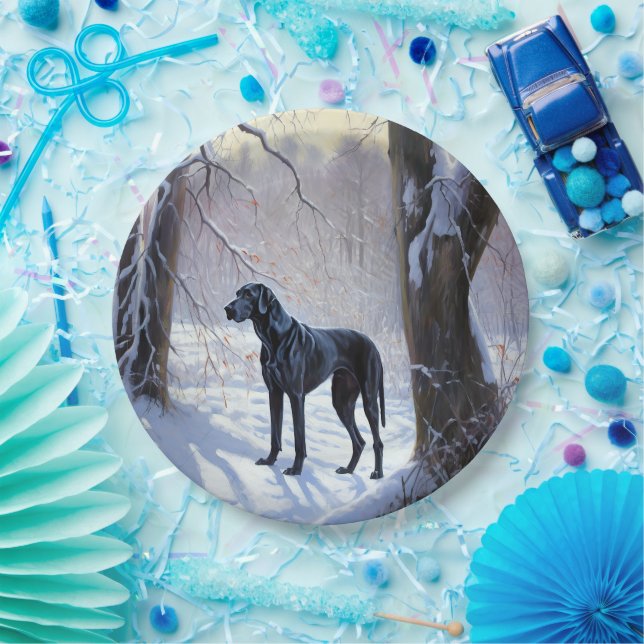 Plato De Papel Navidades de Great Dane Let It Snow (Fiesta)