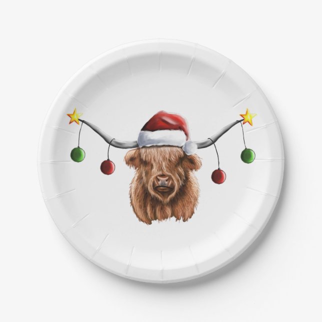 Plato De Papel Navidades de Have a Merry Hielan Coo (Anverso)