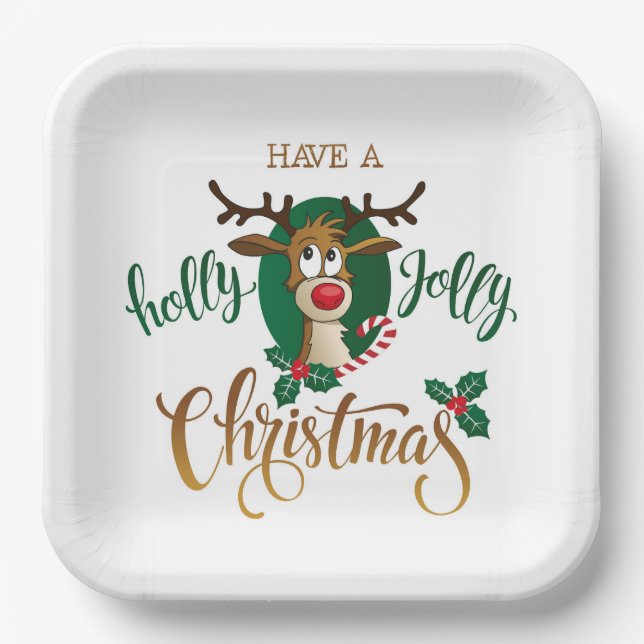 Plato De Papel Navidades de Have Holly Jolly (Anverso)