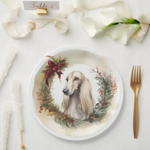 Plato De Papel Navidades de hebilla afgana escriben presentación